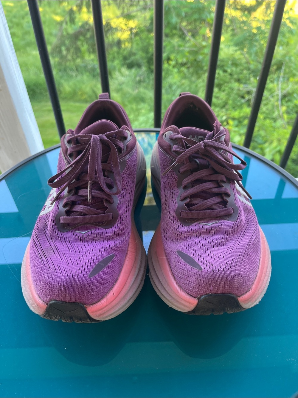 Hoka One One Women's Bondi 8 Purple and Pink Running Shoes Size 8.5